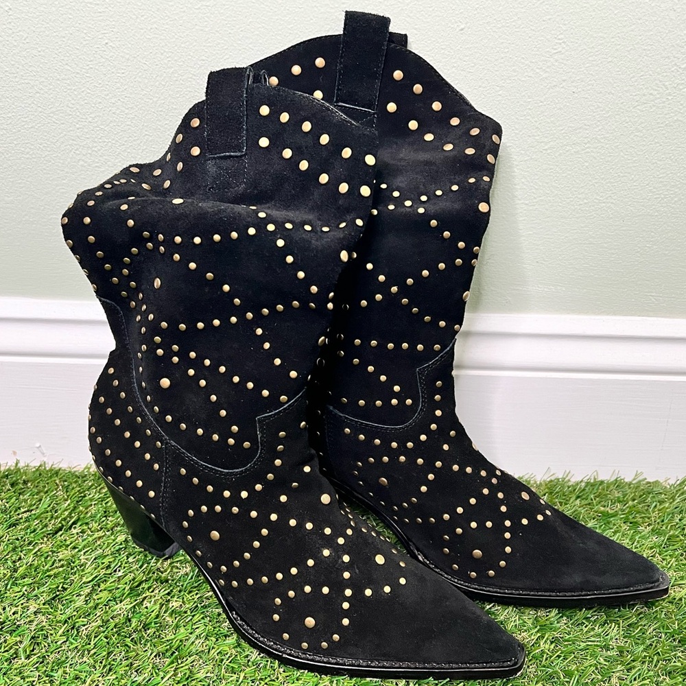Kathy Van Zeeland Black suede boots - Picture 5 of 7